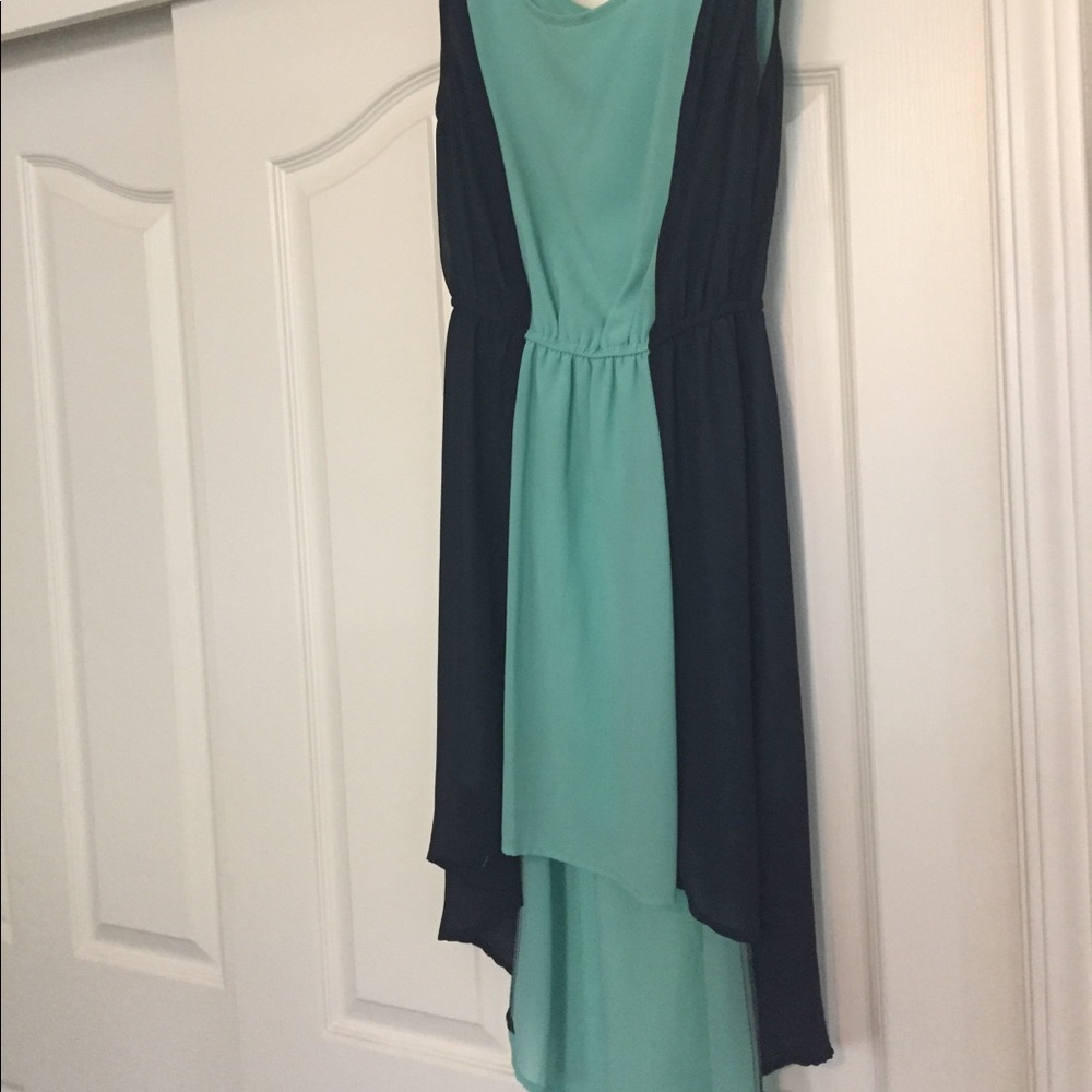 Blue & teal high-low dress